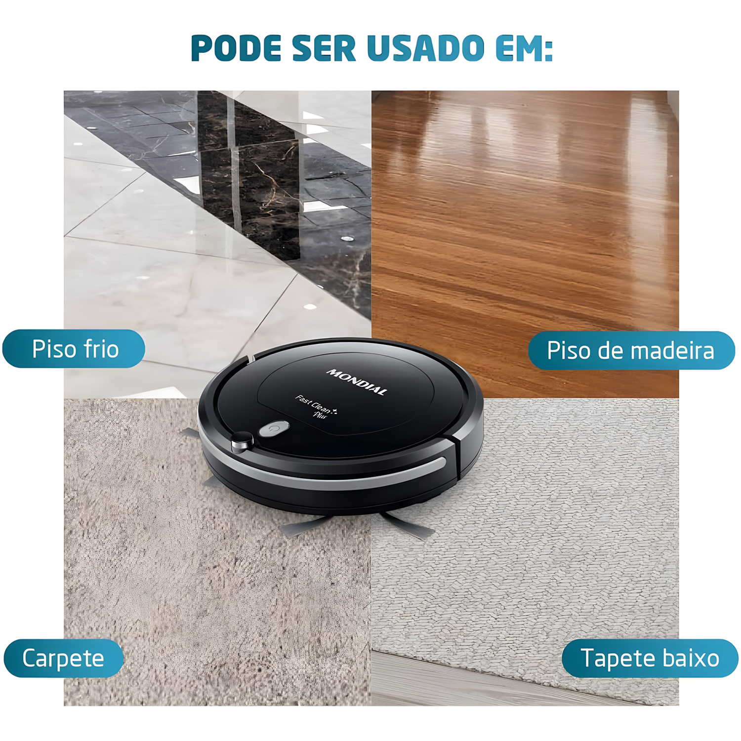 Aspirador De Po Robô Multi Clean Mondial Rb-03 Bivolt 30w Aspirador De Po Robô Multi Clean Mondial Rb-03 Bivolt 30w